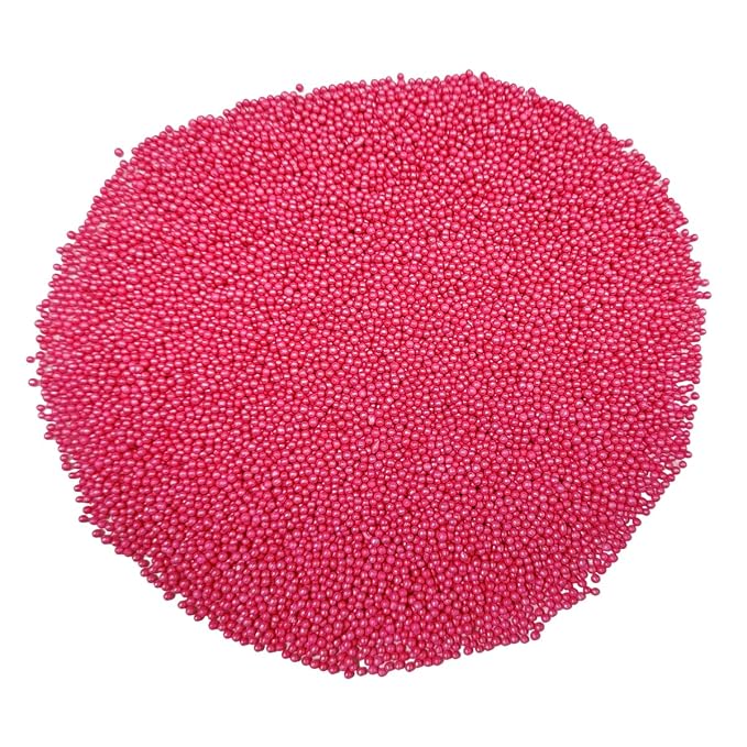 EPHVODI Hot Pink Nonpareils Sprinkles Edible Mini Pearl Sprinkles for Cake Decorations, Baking, Ice Cream, Cookies, Donuts and Lollipops - 2mm Sugar Pearls 3.88oz
