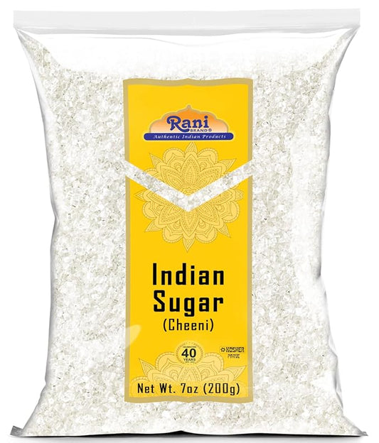 Rani Indian Sugar (Cheeni) 7oz (200g) ~ All Natural | Gluten Friendly | No Colors | Kosher | Vegan | Indian Origin