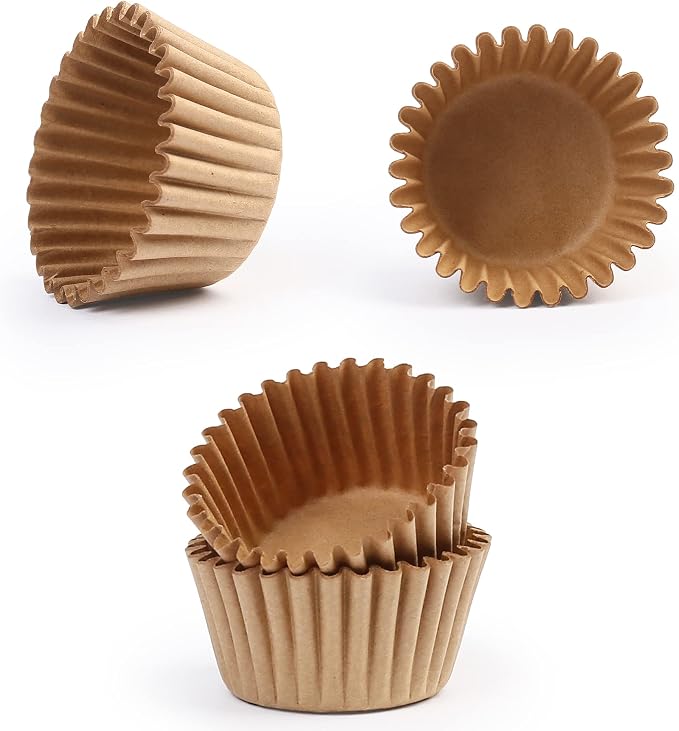 LotFancy 500Pcs Mini Cupcake Liners, Natural Muffin Liners Baking Cups, Greaseproof Paper Cupcake Wrappers, No Smell, Unbleached