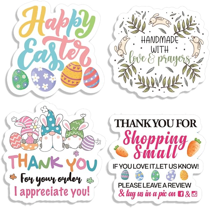 Easter Thank You Business Stickers, Happy Easter If You Love It Stickers for Small Business Handmade Envelope Packaging Package, 200 PCS