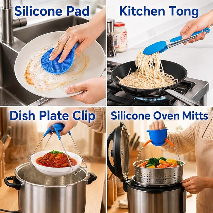 Accessories for Instant Pot, 73 PCS Accessories for Pressure Cooker for 5/6/8 Qt Electric Pressure Cooker -2 Steamer Baskets, Steamer Rack, Non-stick Springform Pan, Egg Rack