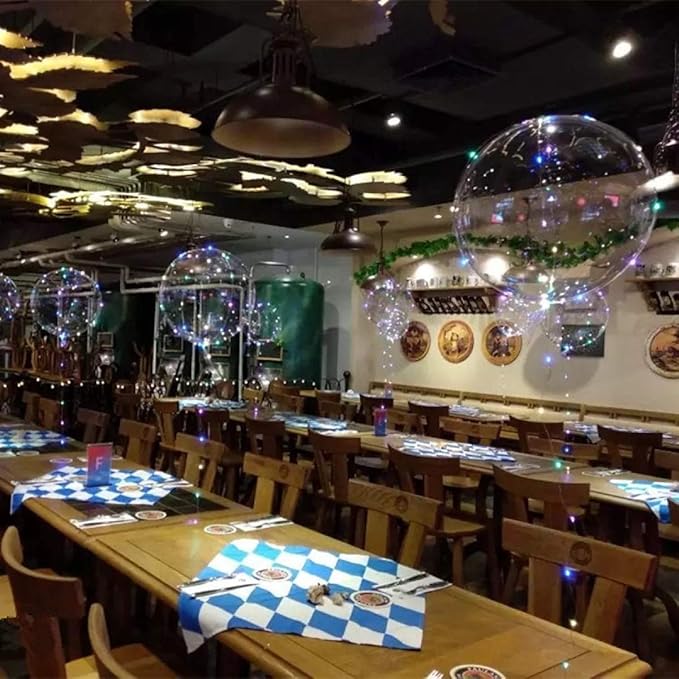 Yongxiang 10 PACKS LED Bobo Balloons,Transparent LED Light Up Balloons,Helium Style Glow Bubble Balloons with String Lights for Party Birthday Wedding Festival Decorations (Colorful)