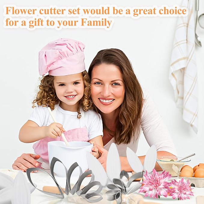 KALAIEN 6pcs/set Dahlia Sugar Flower Cutter Set Fondant Cake Sugarcraft Decorating Tools