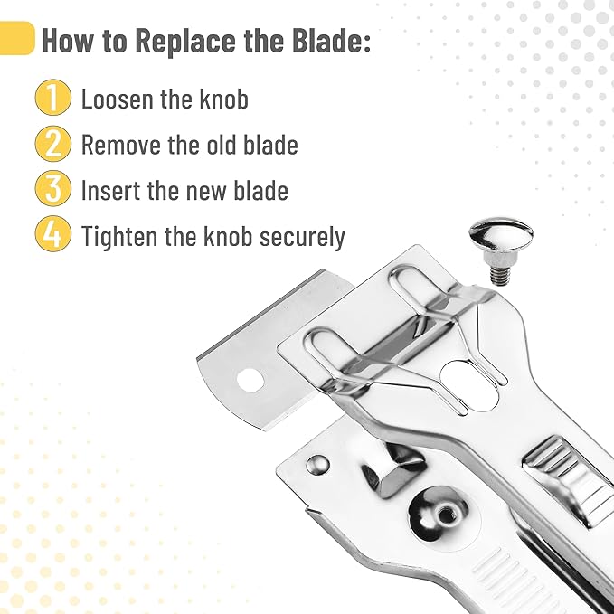 Bates- Metal Razor Blade Scraper Tool, 2 Pack, Carbon Steel Blades, Stainless Steel Body, Heavy-Duty Cleaning Razor Scraper Tool