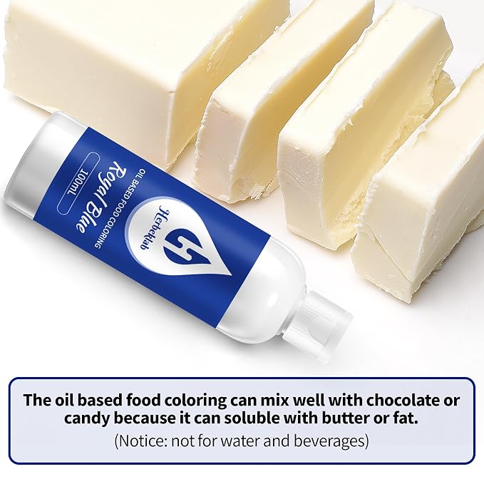 Royal Blue Oil Based Food Coloring for Chocolate – Herbeklab 100ml Professional Concentrated Oil Food Dye for Candy Melts, Chocolate, Cake Pops, Strawberries & Baking