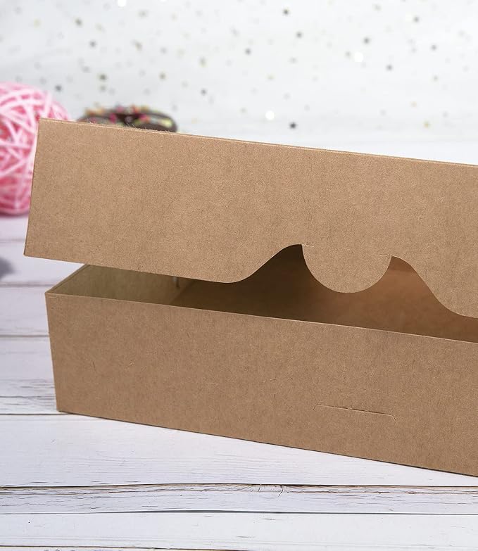 ONE MORE 15-Pack Brown Pastry Box12x8x2.5inch,Large Bakery Cookie Box for Donuts,Muffins with Window Lid - Auto-Pop up Paper Box Doughnut Cardboard Chocolate Strawberries Treat Boxes,Pack of 15