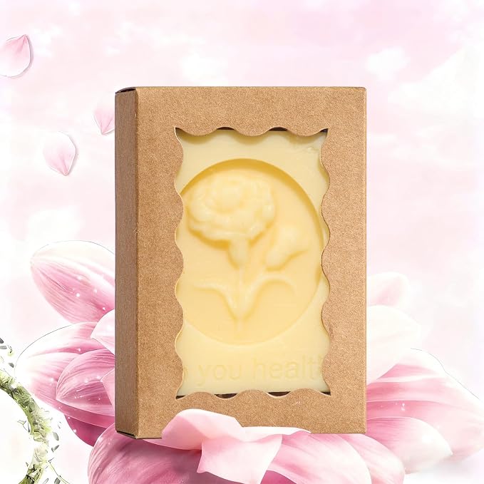 JCXGRVC 100PCS 3.5"x2.36"x1.2" Brown Soap Boxes with Window Homemade Soap Packaging, Small Gift Boxes for Bakery, Macarons, Cookies, Candies & Party Favors