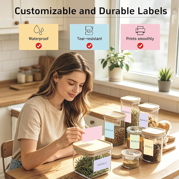 2"x3" 500pcs Rectangle Thermal Labels, Colored Stickers for Thermal Printer | Waterproof, Multi-Color, Macaron Pastel, Oil-Proof, BPA-Free, Strong Adhesive, DIY Logo, Compatible with Munbyn/Rollo/Zebra