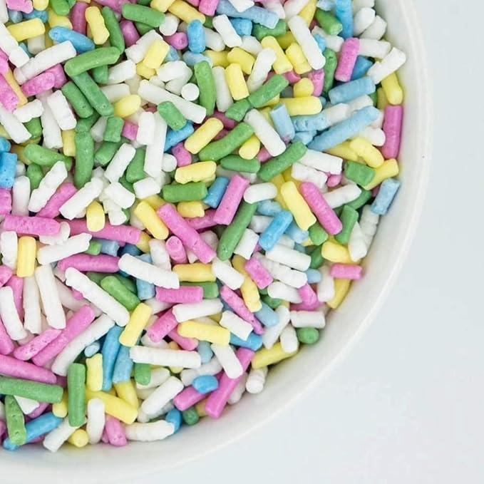 Pastel Sprinkles for Baking Cake and Cupcakes - Pastel Sprinkles Decorations for Ice Cream Toppings Cake Jimmies Donuts Cookies