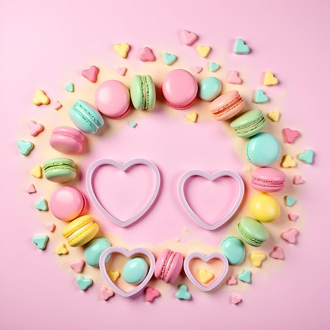 4 Pieces Heart Cookie Cutters Set Different Sizes Cookie Cutters Molds For Sandwiches Fondant Cakes Baking Gadgets Cookie Mold Dessert and Candy Sculpting Tools Decorating Tools