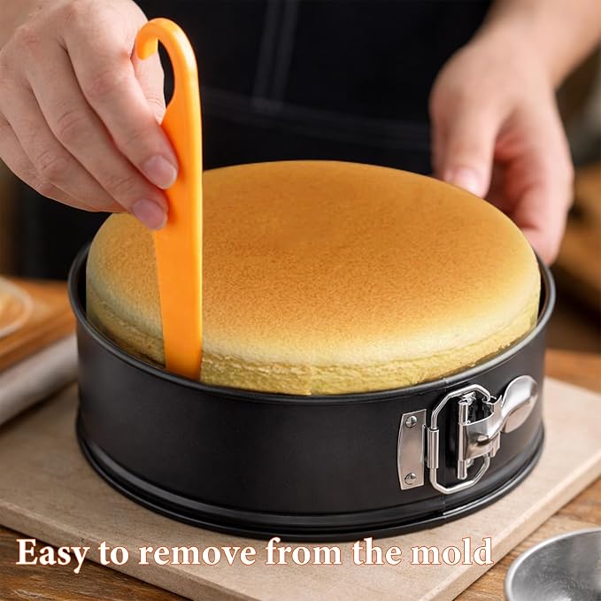 COOLMI 9 Inch Springform Pan for Cheesecake, Nonstick Cheesecake Pan with Removable Bottom, Leak-Resistant Carbon Steel Round Cake Pan, Easy Release Bakeware, Oven Safe to 450°F