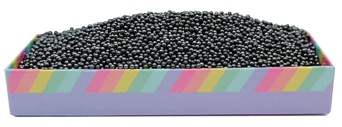 Formal Black Edible Candy Beads 8 Ounce SIZE: 2 MM For Decorating Wedding Cakes-Candy Caviar Gemstone For Parties-100% Edible