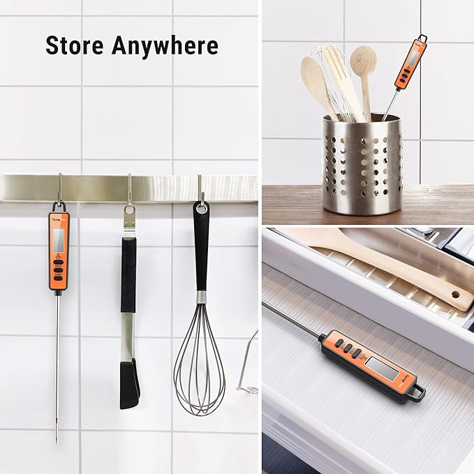 TempPro TP01A Digital Meat Thermometer for Cooking Candle Liquid Deep Frying Candy, Food Instant Read Thermometer with Super Long Probe, Backlit, Kitchen Gift for Dad Husband (Previously ThermoPro)