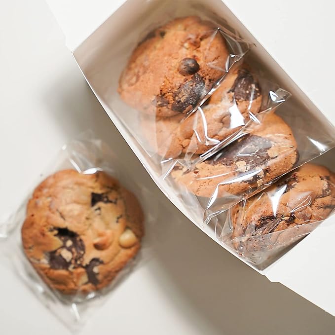 Morepack 5x5 Inches Cookie Bags, 200 Pieces Clear Self Sealing Resealable Cellophane Bags