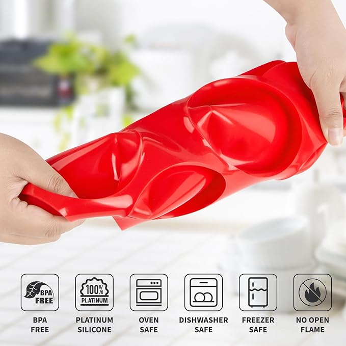 Puyeipt 4 Inch Silicone Egg Molds for Breakfast Sandwiches, 2 Pack Jumbo Muffin Top Pans Non-Stick Round Silicone Molds for Baking Egg Bites, Hamburger Buns, Patties, English Muffins