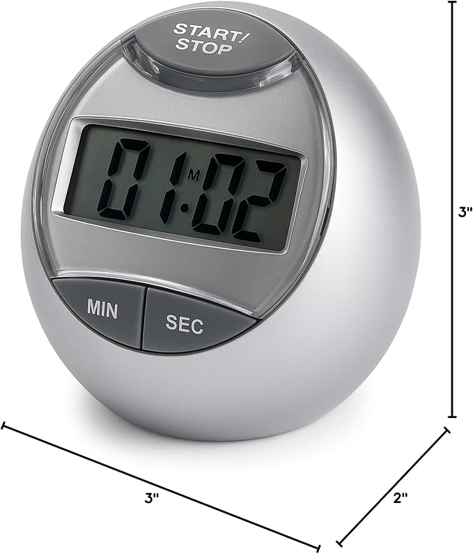 Digital Kitchen Timer Magnetic – Loud Alarm Countdown Timer & Stopwatch, Large Display Egg Timer for Cooking, Baking, Shower, Study, Classroom, Exercise, Portable Kitchen Timer Digital