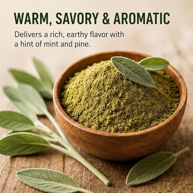 Spice Magic Ground Sage, 4 oz (113g)- Premium Ground Herb for Savory Dishes, Perfect for Stuffing, Sausages, Poultry, and Roasted Vegetables