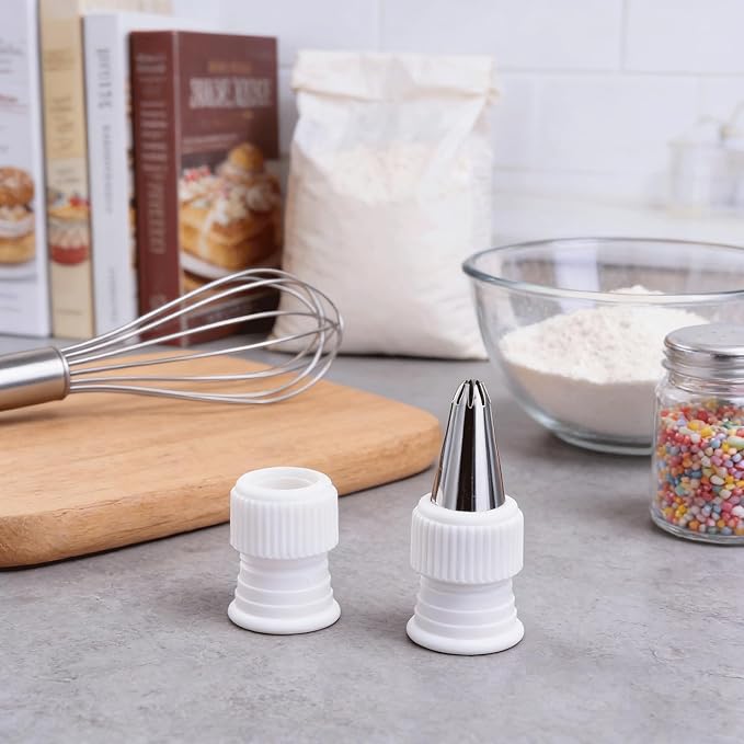 20PCS Plastic Standard Couplers, Cake Decorating Couplers for Piping Bags & Frosting Icing Nozzles, Reusable Frosting Tip Connectors for Baking & Cupcake Decorating
