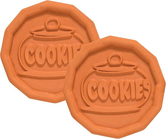 Mrs. Anderson’s Baking Brown Sugar Saver, Cookie Design, Natural Terracotta, Keeps Brown Sugar Softer, Set of 2
