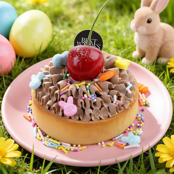 Easter Sprinkles for Cake Decorating, 4.6oz Edible Pastel Sprinkles with Bunny Carrot Jimmies Nonpareils, Spring Sprinkles for Baking Cupcake Cookies