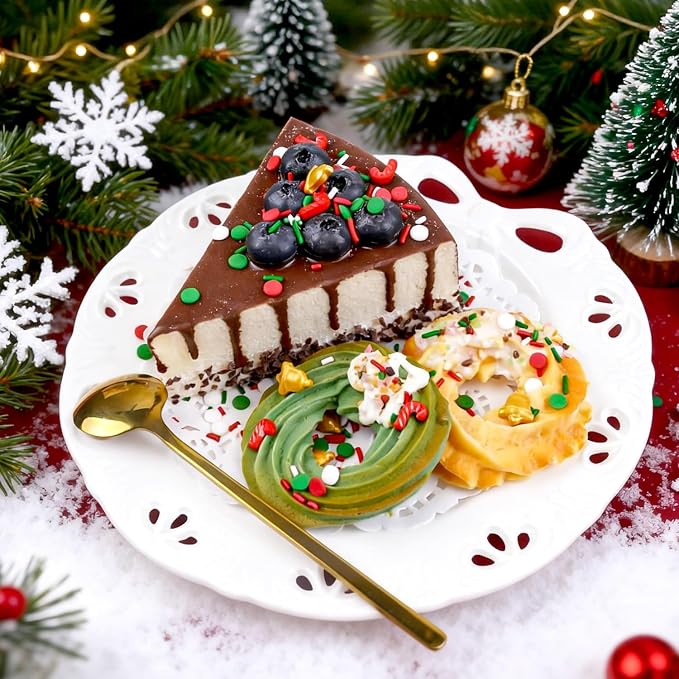 Christmas Sprinkles, Edible Confetti Round, Gold Sprinkles for Cupcake Decorating, Edible Christmas Cake Decorations, Cupcake Toppers, 130g/4.58oz