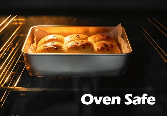 Leonyo Stainless Steel 8x8 Baking Pan, 8 Pack Metal 8IN x 8IN Square Cake Pans, Commercial Brownie Pans Baking Dish for Cornbread, Banana Bread, Lemon Bars, Dishwasher Safe