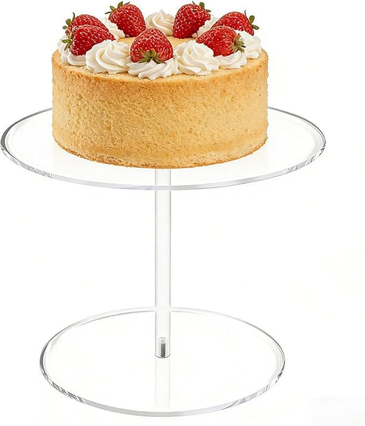 Acrylic Cake Stand, 7.8 Inch Clear Mini Round Cake Stands for Dessert Table, Cupcake Pastry Display Riser for Birthday Party Wedding Event, Candy Pizza Dessert Holder