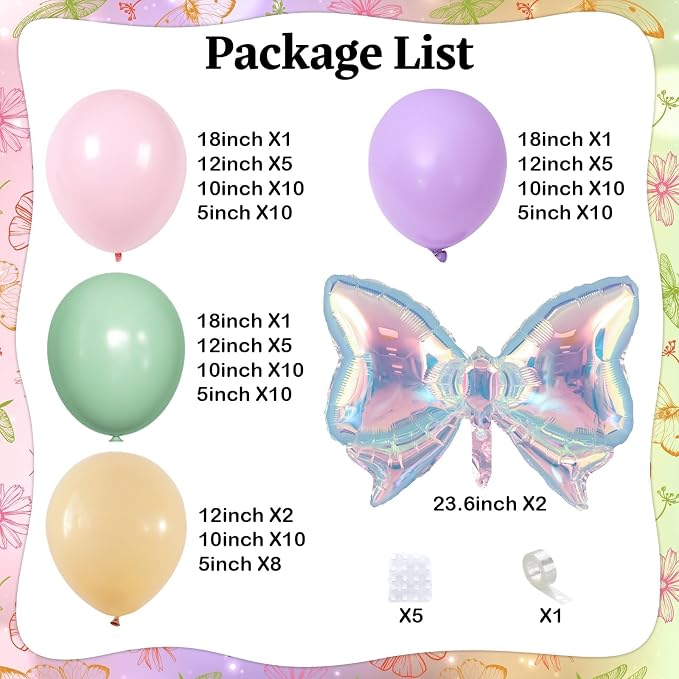 Dusty Green Purple Pink Balloon Arch Kit, Fairy Wildflower Balloons Pastel Pink Lavender Green Balloons for Girls First Fairtale Birthday Bridal Baby Shower Wedding Spring Garden Tea Party Decorations
