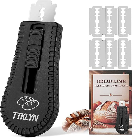 Bread Lame Dough Scoring Tool, Extractable & Magnetic Bread Scoring Tool with 6 Razor Blades