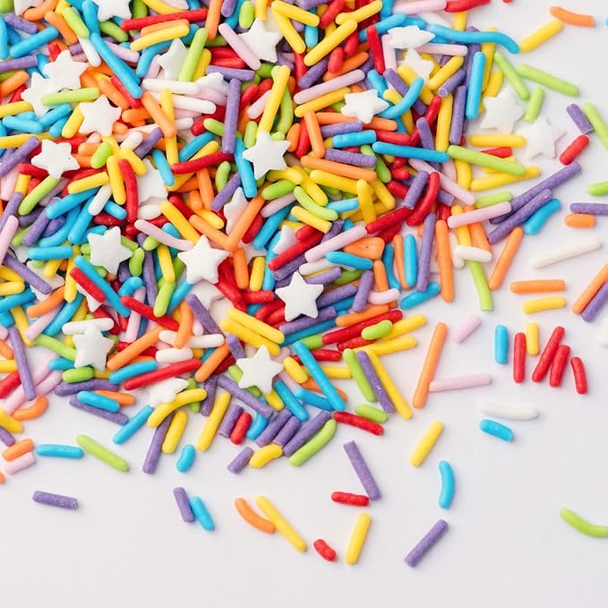 Sweets Indeed, Bulk Sprinkles, 1.3 pounds, Sprinkle Mix, Perfect for Cake Decorations, Baking Ice Cream Cookies Cupcake Topper (Rainbow Jimmies)