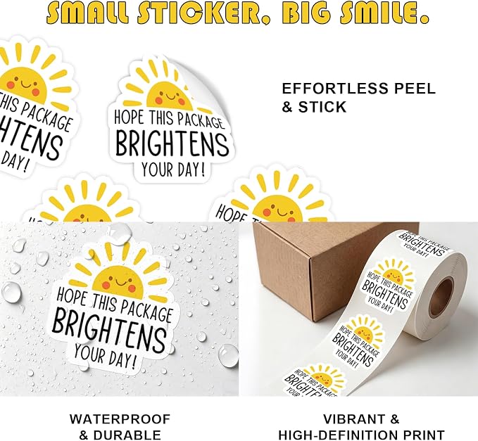 500Pcs Cute Thank You Stickers Lable, Small Businesses Online Retailers Sealing Packaging Stickers, Envelopes Sticker, Bakeries Handmade Sticker, Hope Brightens Your Day