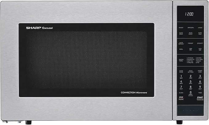 SHARP SMC1585KS Convection Countertop Microwave Oven with Removeable 15.4" Carousel Turntable, 1.5 Cubic Feet, 900 Watt, Sensor Cooking, Stainless Steel