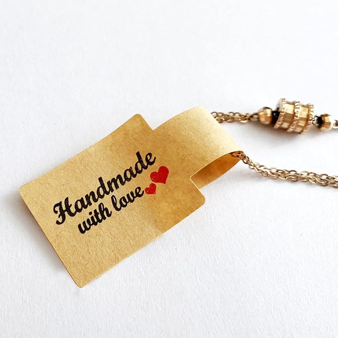 Top label Handmade with Love Sticker, Jewlry Price Tags, Rings Indentification Tags, 3x0.75 Inch, 300 Pcs Per Roll
