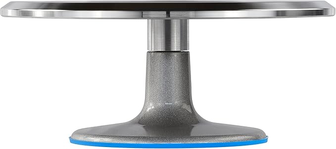 Ateco Revolving Cake Decorating Stand, 615 12" Round, Aluminum Base, White