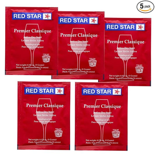 Red Star Premier Classique Wine Yeast, 5g - 5-Pack