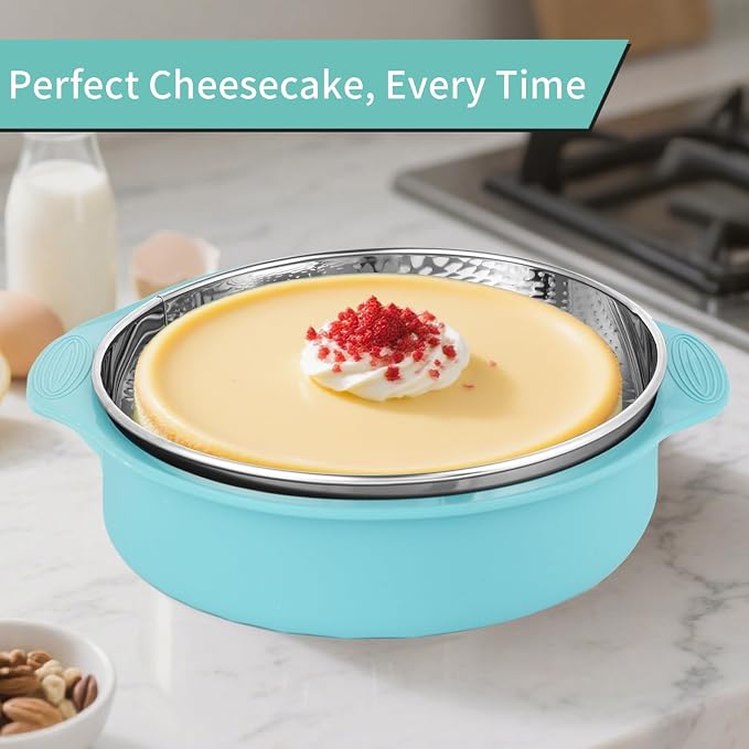 10 Inch Round Silicone Cheesecake Pan Protector – Leakproof Springform Pan Protector for Water Bath Baking, BPA Free Food Grade Silicone, Fits 10” Springform Cake Pans