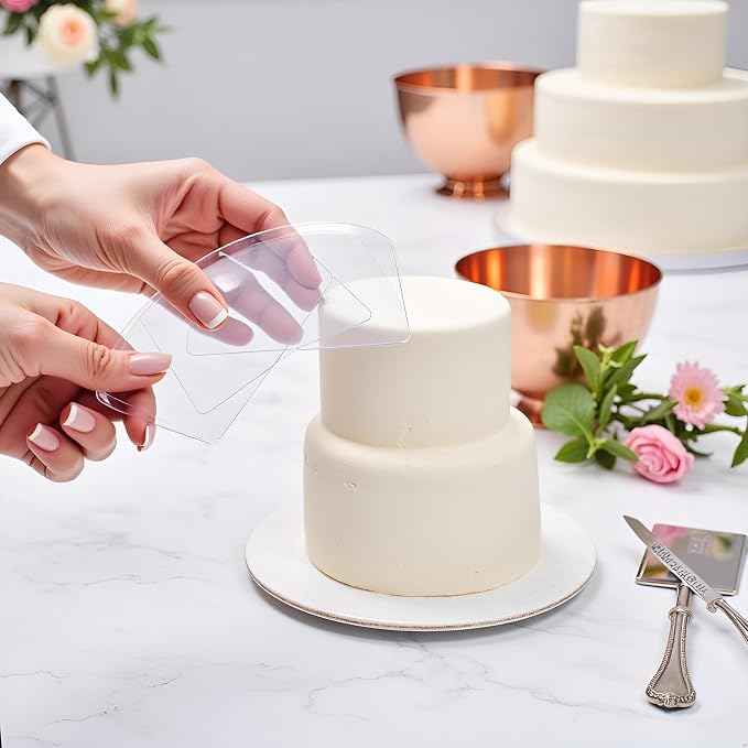 5 Pcs Transparent Transparent Cake Cream Scraper, Flexible Plastic Cake Scraper Decorating Tools, Decorating Clear Icing Smoother Tools for Cake Decoration