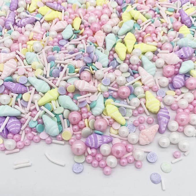Edible Summer Pink Sprinkles Ice Cream Sprinkles Candy Baking Edible Cake Decorations Cupcake Toppers 120g/ 4.2oz