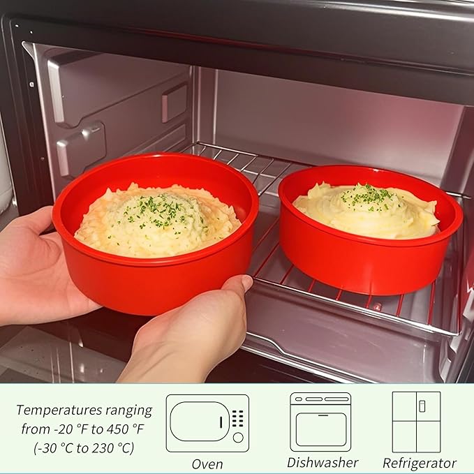 UOUYOO 6 inch cake pan Silicone mini smash cake pans nonstick Round small muffin pan for baking cake, quiche, deep dish pizza, flan(2 pcs)