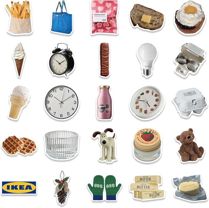 Cute Milk Cookie Stickers, 50PCS Vinyl Waterproof Decals for Kids Teens Adults Home Decor, Water Bottles Laptop Scrapbook