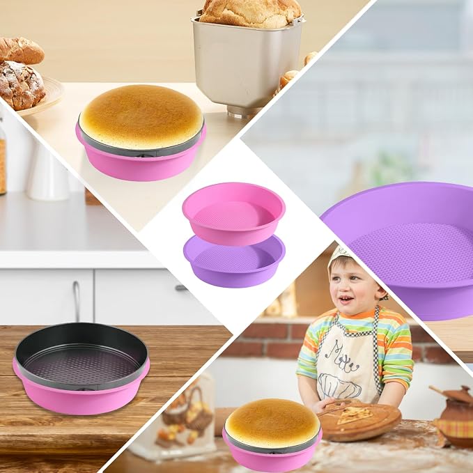 4Pcs Cheesecake Pan Protector, Silicone Springform Pan Protector for 9, 9.5, 7, 8 Inch Cake Mold Baking Pans Round Cakes Mold Cake Baking Pans Preventing Water from Entering the Spring Form Pans