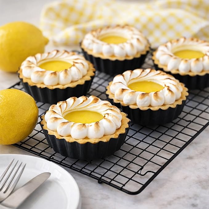 24 Pcs Mini Tart Pans with Removable Bottom, 3 Inch Round Nonstick Quiche Pan, Sturdy Carbon Steel Tart Molds for Baking Bakeware Mold Fluted Side for Tartlets Shells Desert Making
