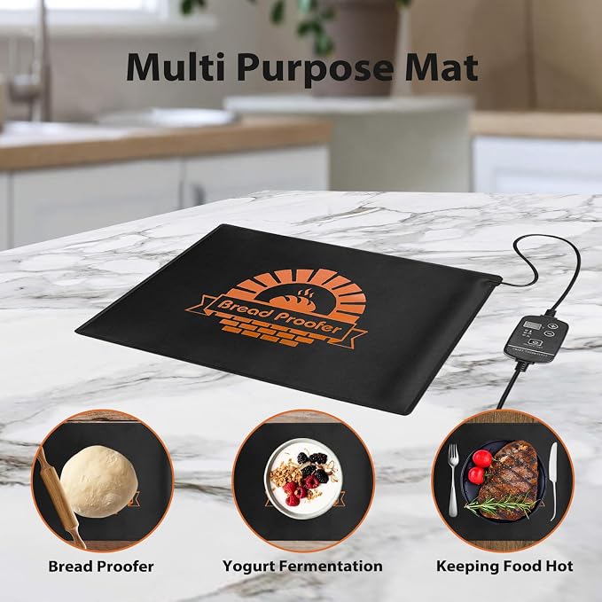 Bread Proofer Bread Dough Starter - Adjustable Temperature 59°F - 140° F Dough Proofer with Thermostat Control Bread Warming Mat