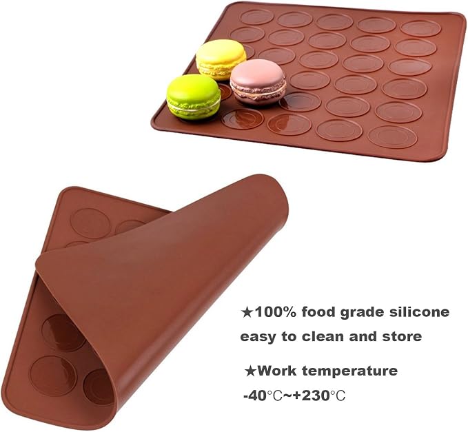 beicemania® Silicone Classic Round Macaron Baking Mat for 15 Macarons Macaroons Biscuits Cookies