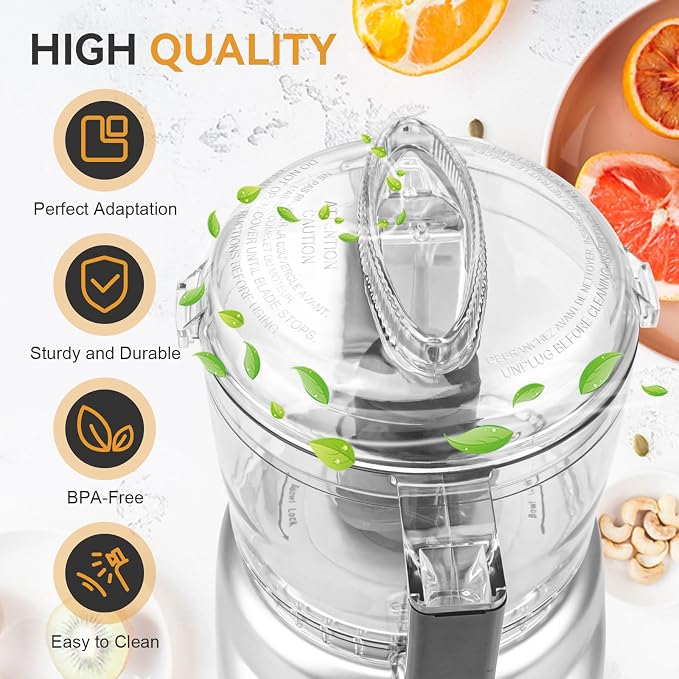 Mini Prep Plus Food Processor 4 Cup Work Bowl Cover Replacement for Cuisinart Food Processor Lid Parts-Multifunctional lid Designed With Two Pinholes for Adding Liquids While Processing