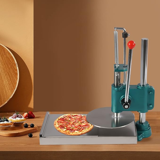 Manual Pizza Dough Press Machine, Soft Rolls Height Adjustable Dough Pastry Presser Stainless Steel Pasta Maker Pizza Express Dough Sheeter Commercial Dough Sheeter (9.5in（24cm）)