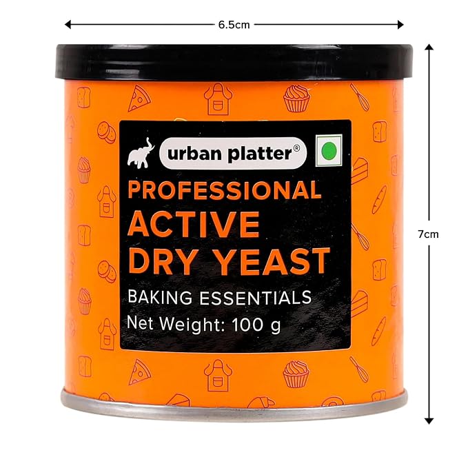 Urban Platter Active Dry Yeast | 3.53 Oz (100g) | Fast Rising Yeast for Baking Bread, Pizza, Cakes & Dough | Professional Grade & Gluten Free | No Preservatives | Ideal for Home & Commercial Use