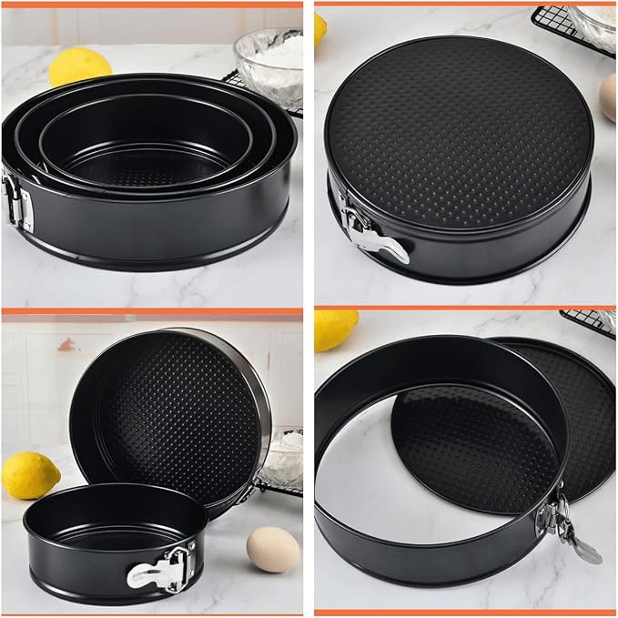 9inch Cake Pans, Round Leakproof Cake Pans Tins, Springform Pan, Non-Stick Bakeware Cheesecake Pan, Removable Bottom for Instantpot Pressure Cooker or Oven