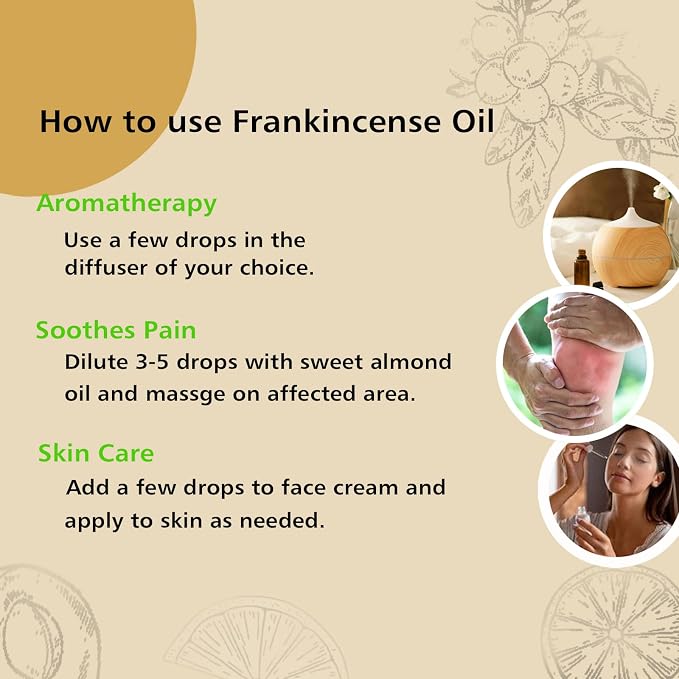 GM Gumili Frankincense and Myrrh Essential Oil Set, 2 Pack x 30ml, 100% Pure Undiluted Essential Oils for Diffuser, Aromatherapy, Meditation & Skin Care