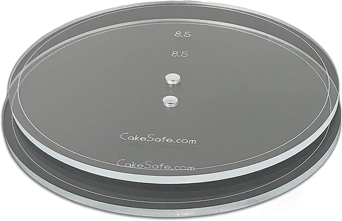 CAKESAFE – 2-8.5” Clear ¼” Acrylic Disks – Perfect Icing Tool to Smooth the Buttercream on Your Cakes